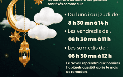 Les horaires du mois de ramadan